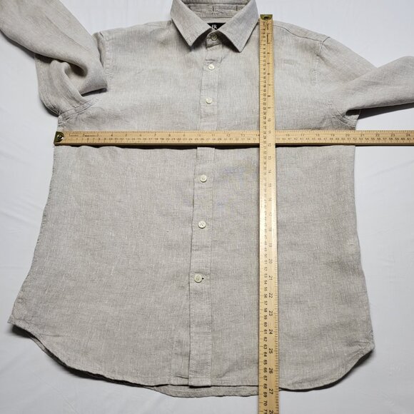 Banana Republic BR Mens Shirt 100% Linen Sze Small Button Up Long Sleeve Coastal - Picture 13 of 15